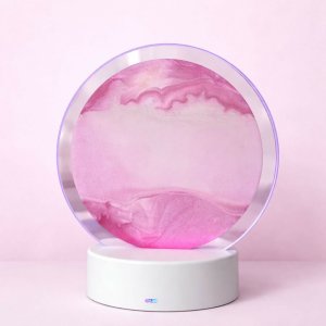 Round Sand Art LED Table Lamp Decorative Night Light (Color may vary)