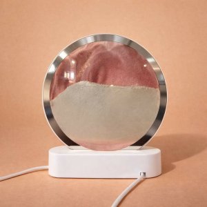 Round Sand Art LED Table Lamp Decorative Night Light (Color may vary)