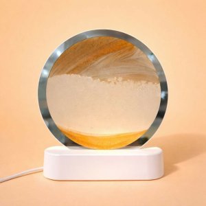 Round Sand Art LED Table Lamp Decorative Night Light (Color may vary)